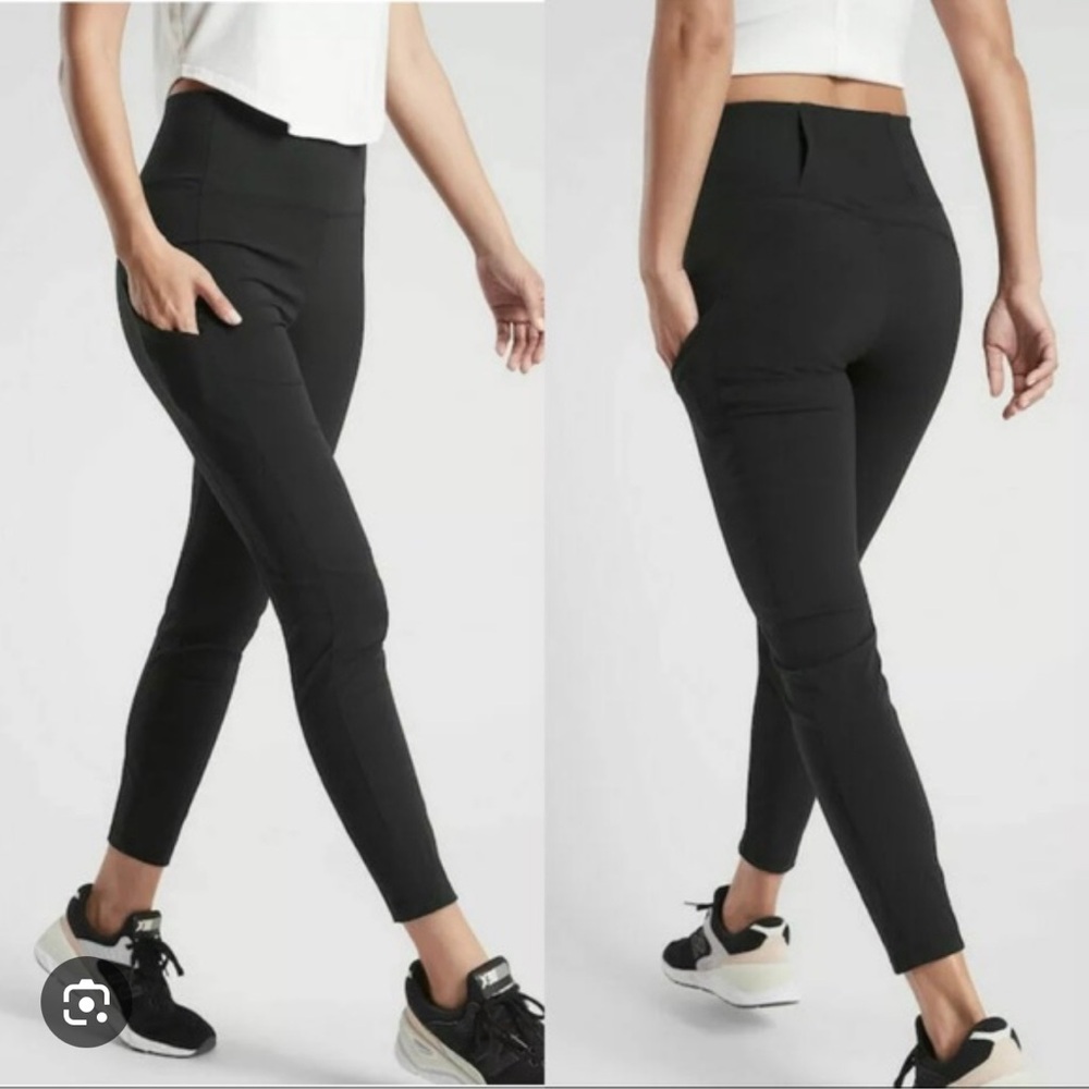 Athleta Trekkie hybrid crop tight size 6, black, NWT